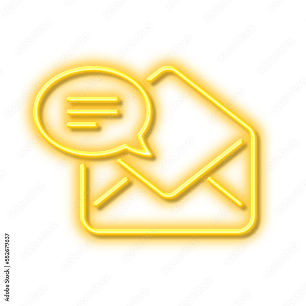 New Mail line icon. Message correspondence sign. Neon light effect outline icon. New Mail line icon. Message correspondence sign. Neon light effect outline icon.