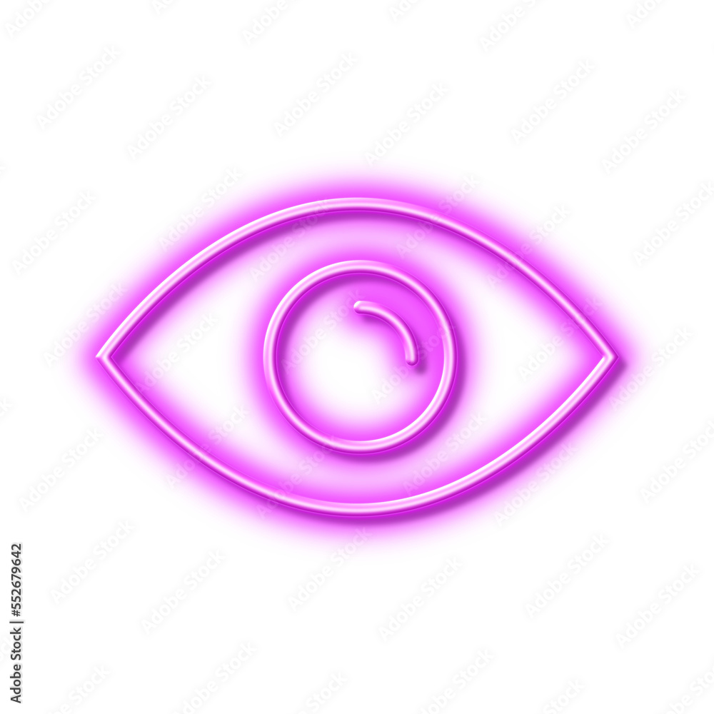Eye line icon. Look or Optical Vision sign. Neon light effect outline icon. Eye line icon. Look or Optical Vision sign. Neon light effect outline icon.