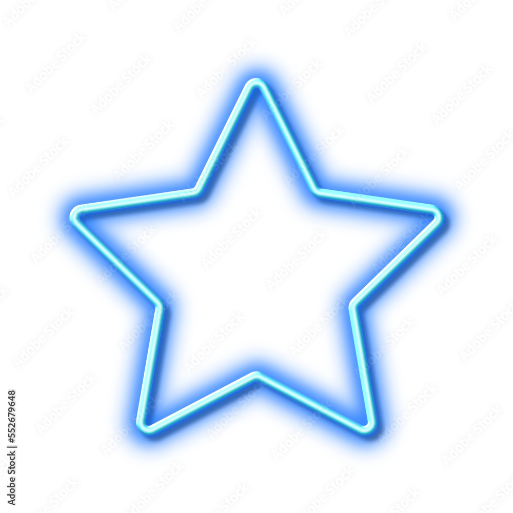 Star line icon. Best rank sign. Neon light effect outline icon. Star line icon. Best rank sign. Neon light effect outline icon.
