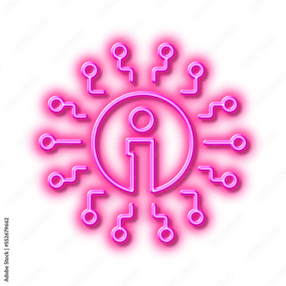 Info line icon. Information center sign. Neon light effect outline icon. Info line icon. Information center sign. Neon light effect outline icon.