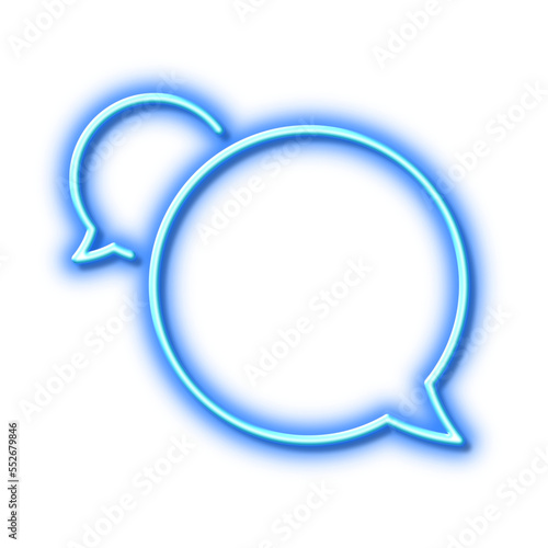 Messenger line icon. Speech bubble sign. Chat message. Neon light effect outline icon.