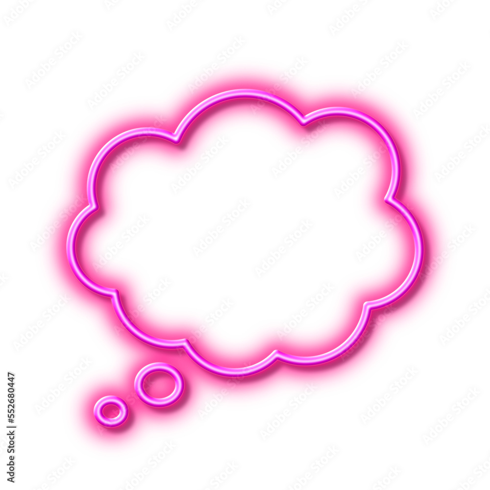Comic Speech bubble line icon. Chat sign. Neon light effect outline icon.