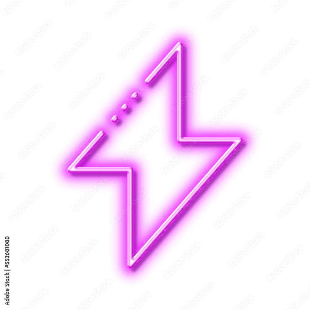 Energy line icon. Thunderbolt sign. Electric power. Neon light effect outline icon. Energy line icon. Thunderbolt sign. Electric power. Neon light effect outline icon.