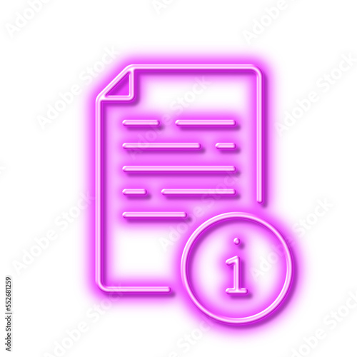 Instruction line icon. User manual sign. Neon light effect outline icon.