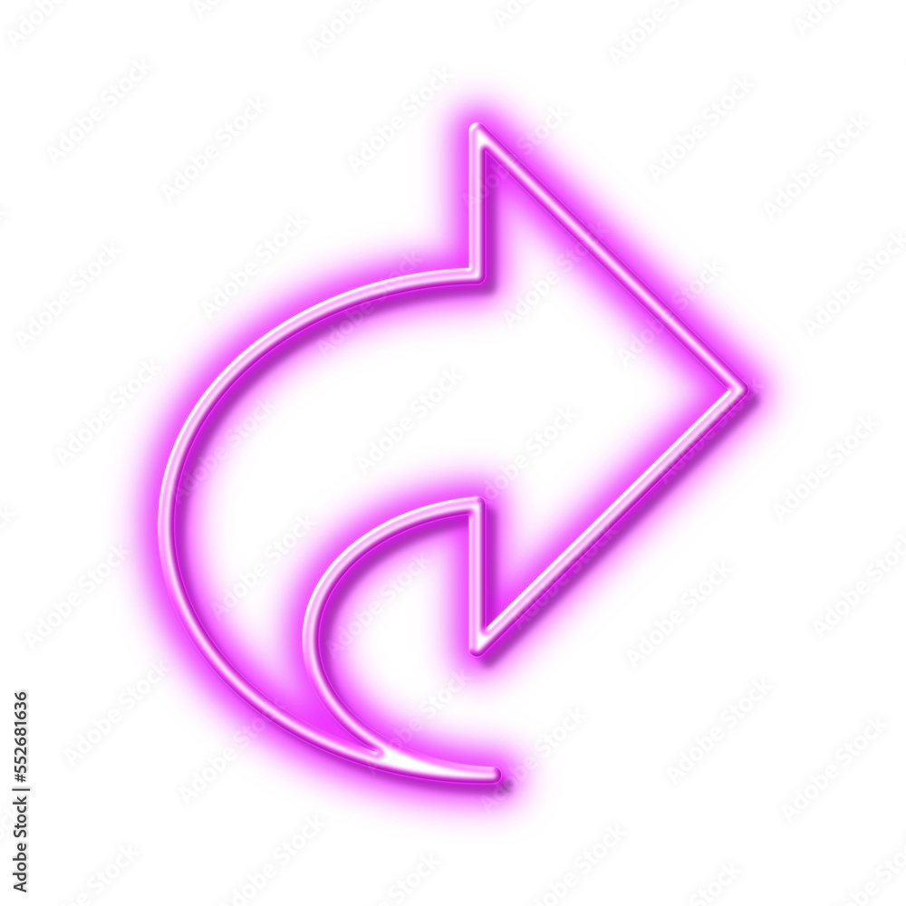 Share arrow line icon. Link Arrowhead. Neon light effect outline icon. Share arrow line icon. Link Arrowhead. Neon light effect outline icon.