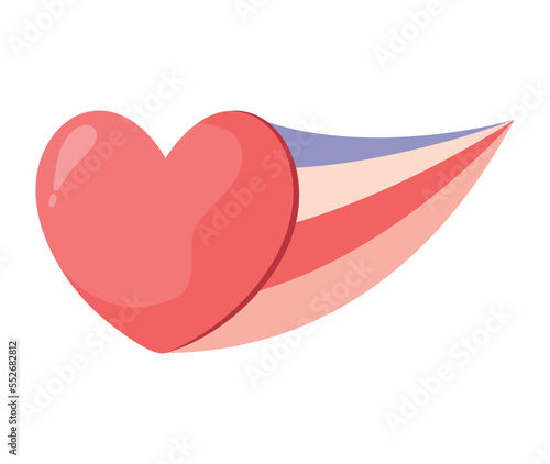 shooting star on heart shape
