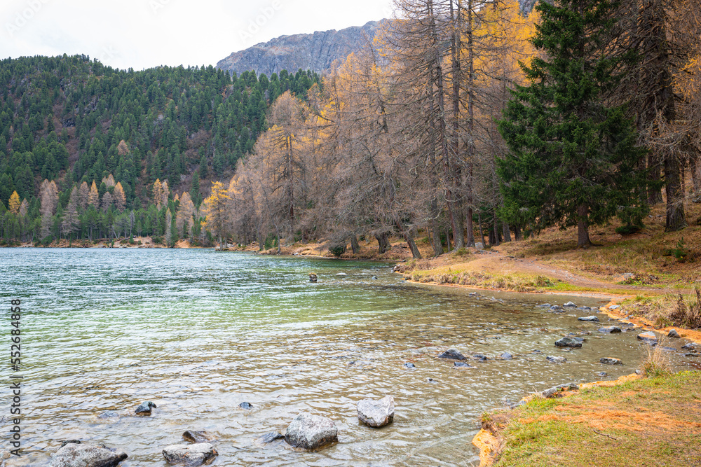 Lake Palpuogna near Albula Pass in Switzerland during autumn Lake Palpuogna near Albula Pass in Switzerland during autumn