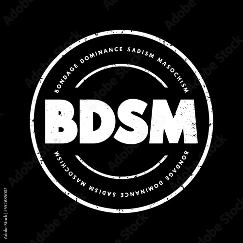 BDSM - Bondage, Dominance, Sadism, Masochism acronym text stamp, concept background