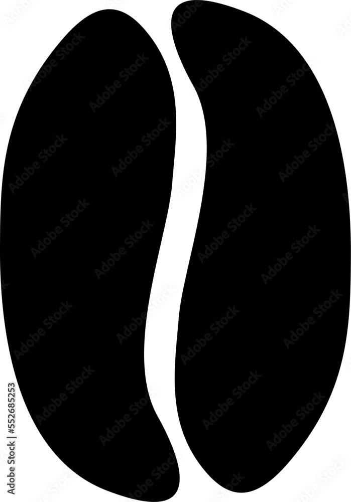 Stylized Organic Shaped Black Coffee Bean Icon. Vector Image. Stylized Organic Shaped Black Coffee Bean Icon. Vector Image.