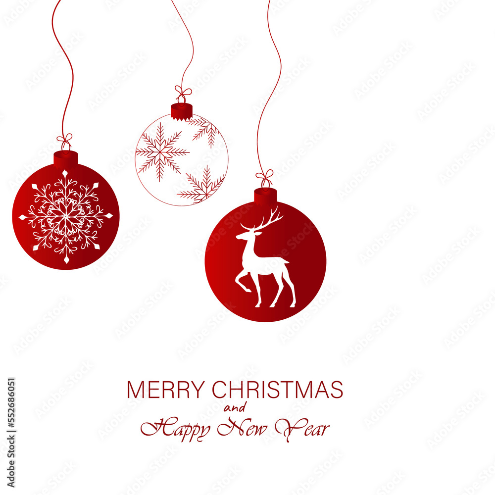 Festive background, web banner, postcard with Christmas balls, snowflakes, deer. with elements of hand drawing. Can be used as a poster, greeting or invitation. For a festive mood Festive background, web banner, postcard with Christmas balls, snowflakes, deer. with elements of hand drawing. Can be used as a poster, greeting or invitation. For a festive mood
