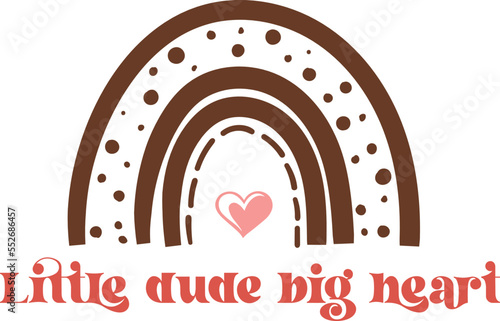 Little dude big heart Retro SVG T-shirt Design.
