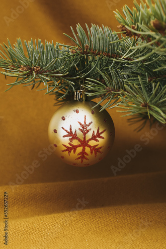 Christmas tree decorations. Christmas balls. Christmas balls on a dark background
