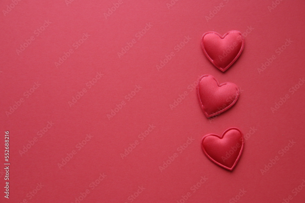 Red heart on a red background. Place for text. Valentine. Red heart on a red background. Place for text. Valentine.