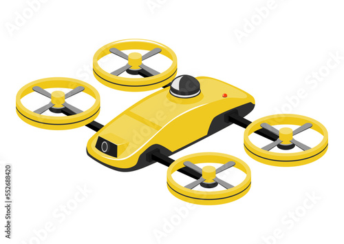 Drone. Isometric illustration of a flying drone. Vector.