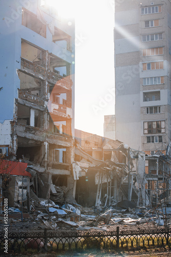 Building Destroyed by a Missile during the War in Ukraine