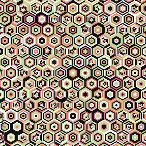  Hexagonal Maze pattern abstract illustration