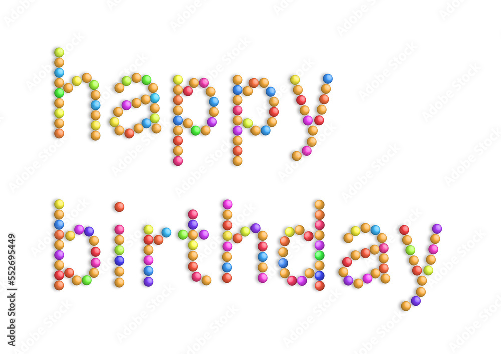 multicolored happy birthday letters with canties