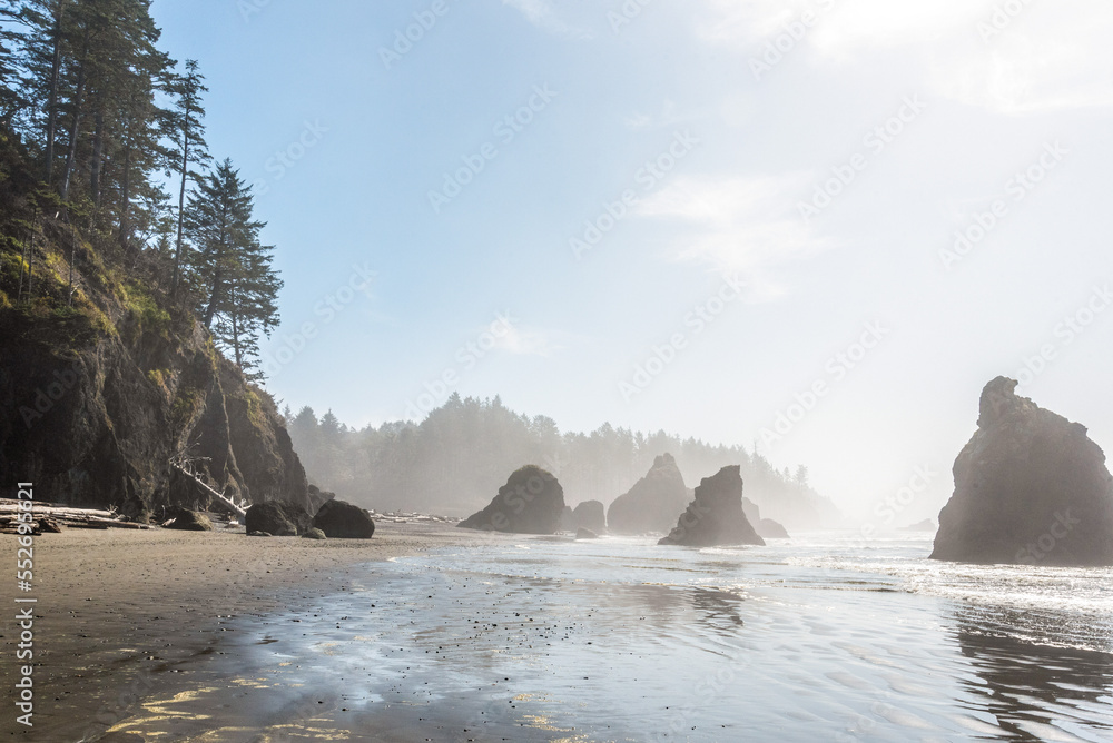 Famous Ruby Beach on the Pacific coast, Olympic National Park