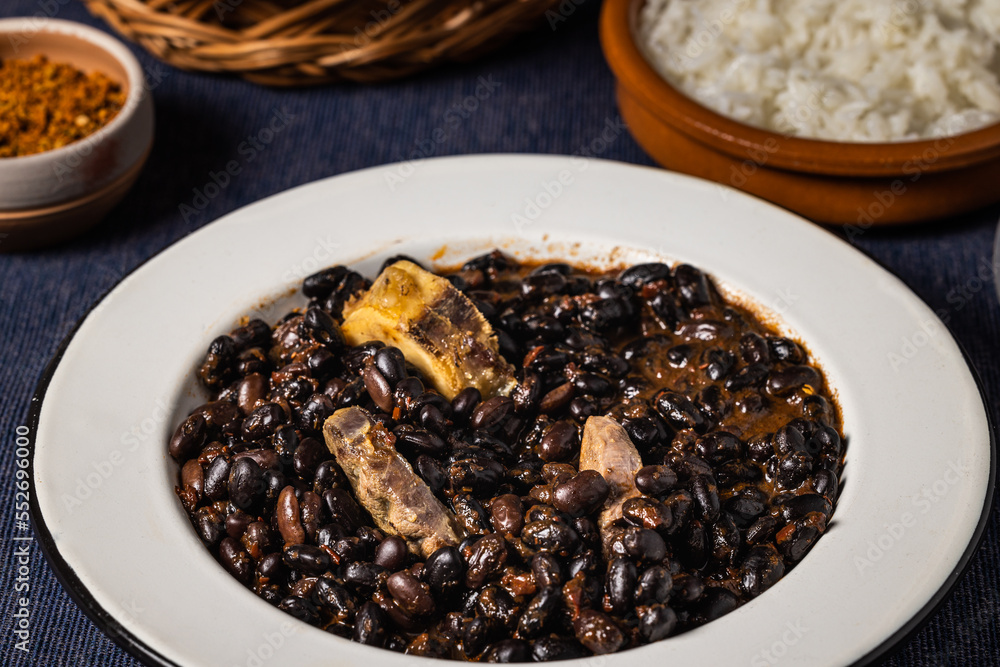 Close up of Beans and pork, typical Brazilian food. Close up of Beans and pork, typical Brazilian food.