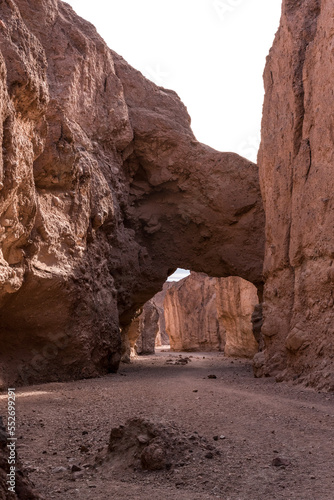 Hiking the natural bridge canyon trail in the Death Valley