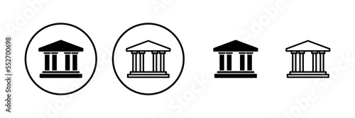 Bank icon vector illustration. Bank sign and symbol, museum, university