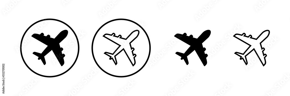 Plane icon vector illustration. Airplane sign and symbol. Flight transport symbol. Travel sign. aeroplane Plane icon vector illustration. Airplane sign and symbol. Flight transport symbol. Travel sign. aeroplane