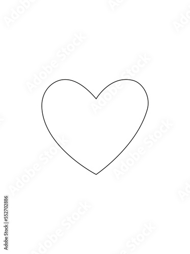 Icon of thin heart. Vector illustration