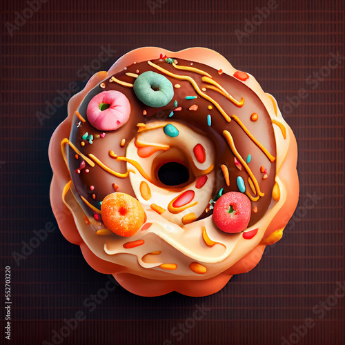 Donut with Sprinkles, AI  photo