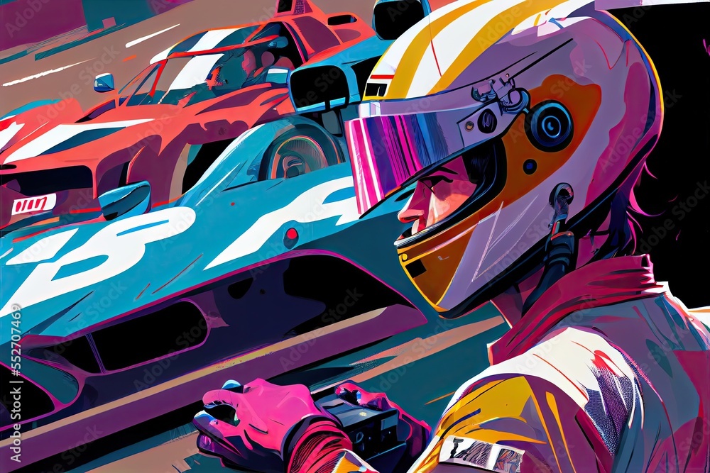 Racing driver in action Racing driver in action