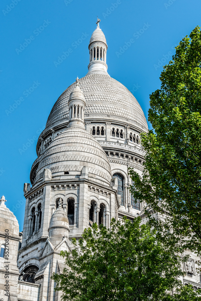 Famous iconic Sacred Heart basilica in Paris