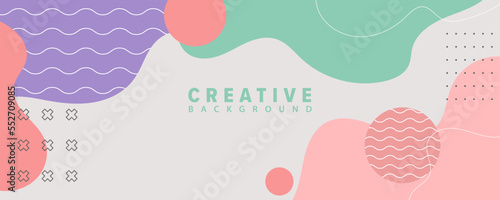 Banner background,vector colorful abstract geometric shapes,soft color line variant