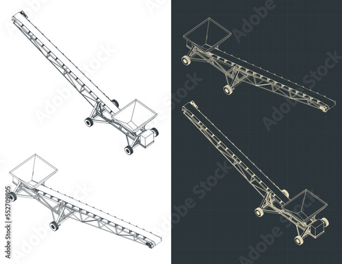 Mobile conveyor isometric blueprints
