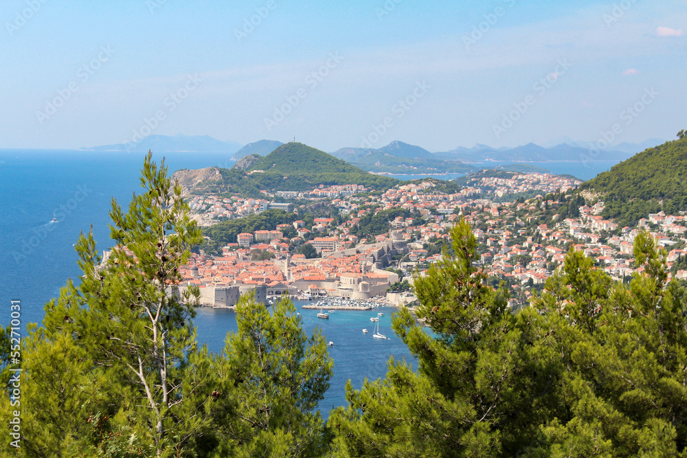 Skyline of downtown Dubrovnik, seen from a viepoint in the East