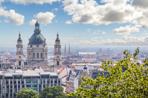 The St Stephen's Basilica in Budapest, seen from the Gellert hill © imagoDens