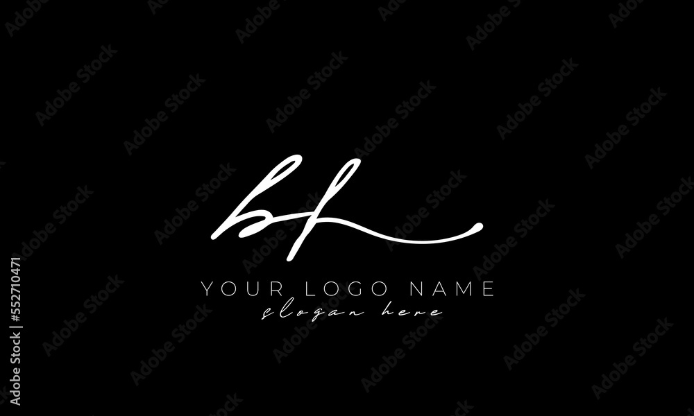 handwriting letter BF logo design vector illustration Stock Vector ...