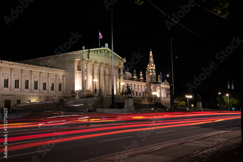 The Austrian government building in Vienna at night © imagoDens