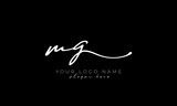 handwriting letter mg logo design vector illustration
