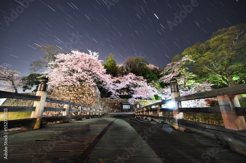 星空と桜