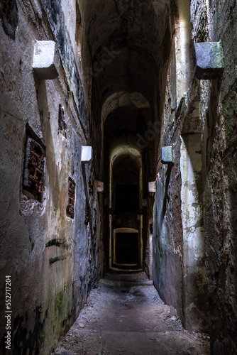 Fototapeta Naklejka Na Ścianę i Meble -  Inside Austrian fortress Landro in the Dolomite Alps of South Tirol, an architectural remain of the border disputes between Austria and Italy