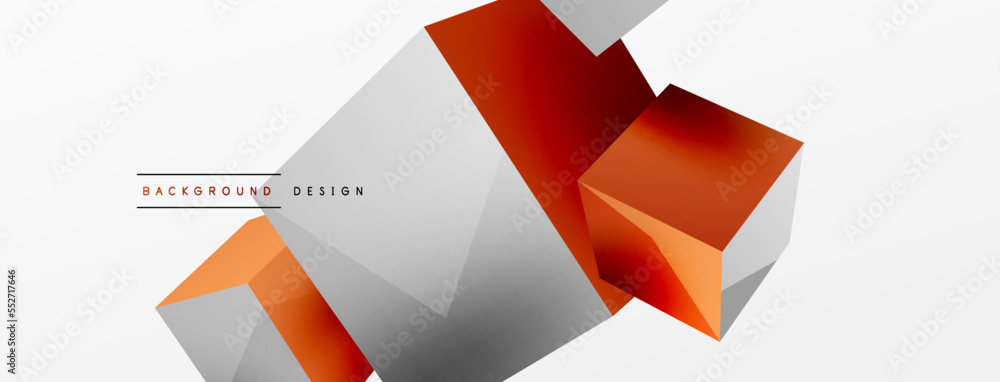 3d vector abstract background. Flying cubes composition. Trendy techno business template for wallpaper, banner, background or landing 3d vector abstract background. Flying cubes composition. Trendy techno business template for wallpaper, banner, background or landing