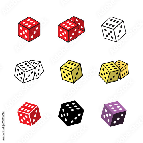 Dice icon set vector design templates