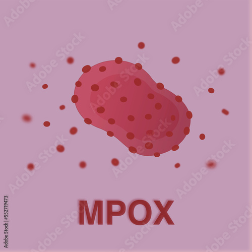 Monkey pox(Mpox) viruses, pathogen closeup,Vector illustration photo