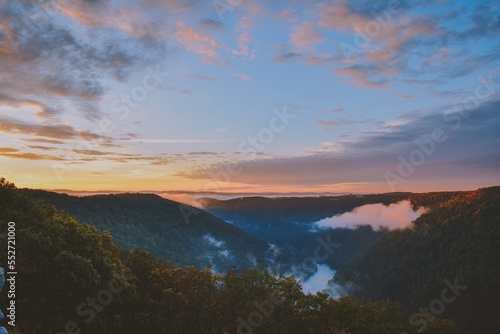 Sunset view from Coopers Rock Overlook, West Virginia photo