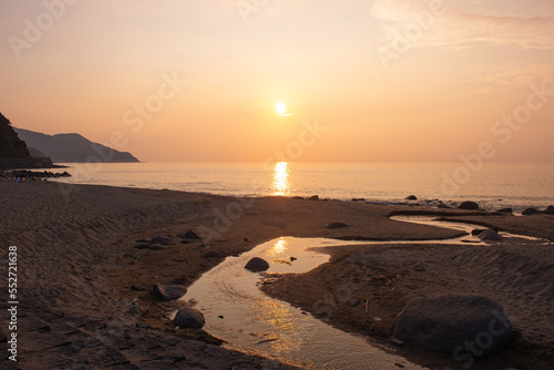 Beautiful sunset at Shimasakurai, Itoshima, Fukuoka, Japan photo