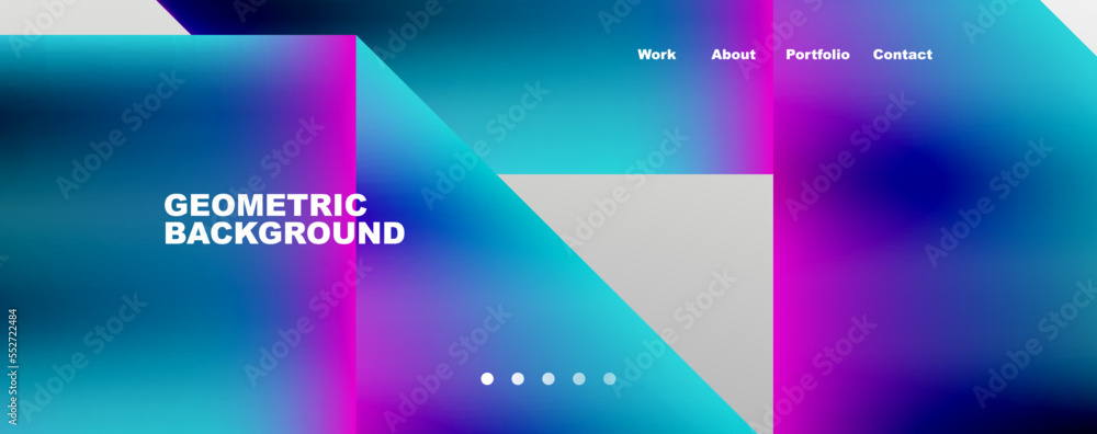 Trendy minimal geometric composition abstract background. Triangle fluid bright colors backdrop. Vector Illustration For Wallpaper, Banner, Background, Card, Book Illustration, landing page