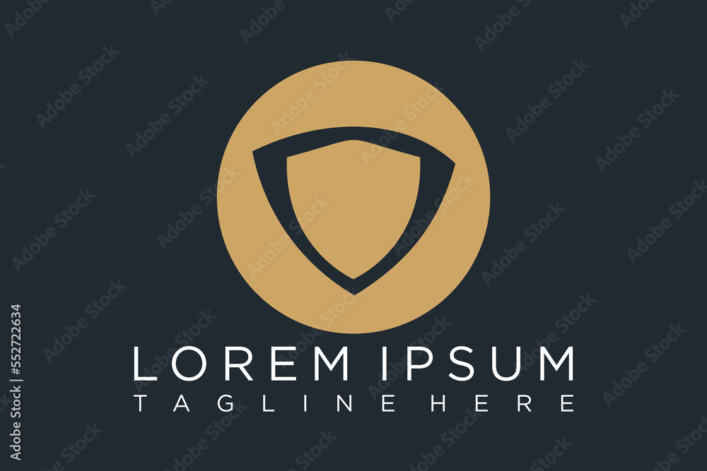 Obraz premium Shield Icon in trendy flat style isolated on grey background. Shield symbol for your web site design, logo, app, UI. Vector illustration