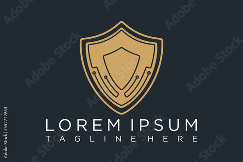 security logo technology for your company, shield logo for security data
