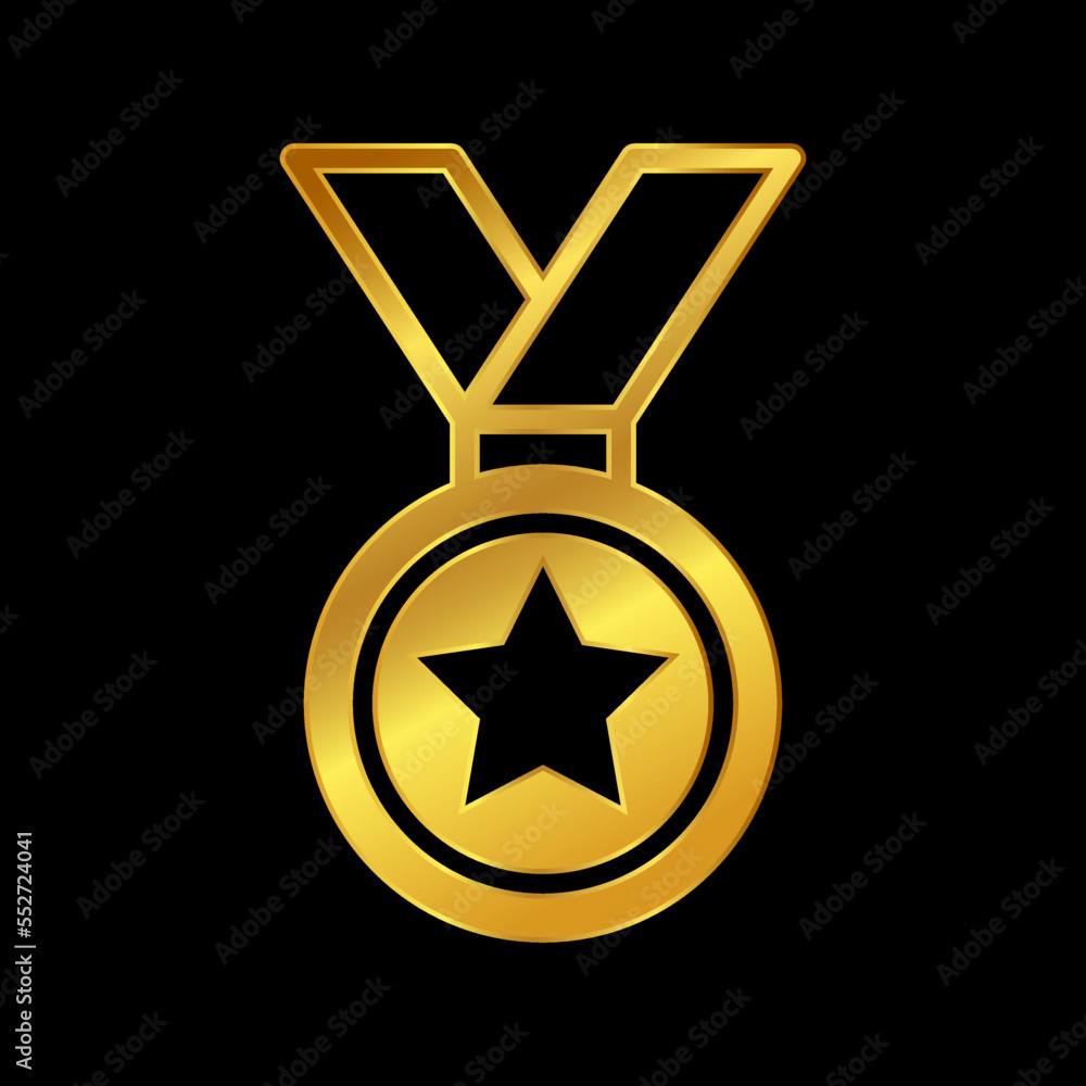 gold medal vector icon in trendy flat design gold medal vector icon in trendy flat design