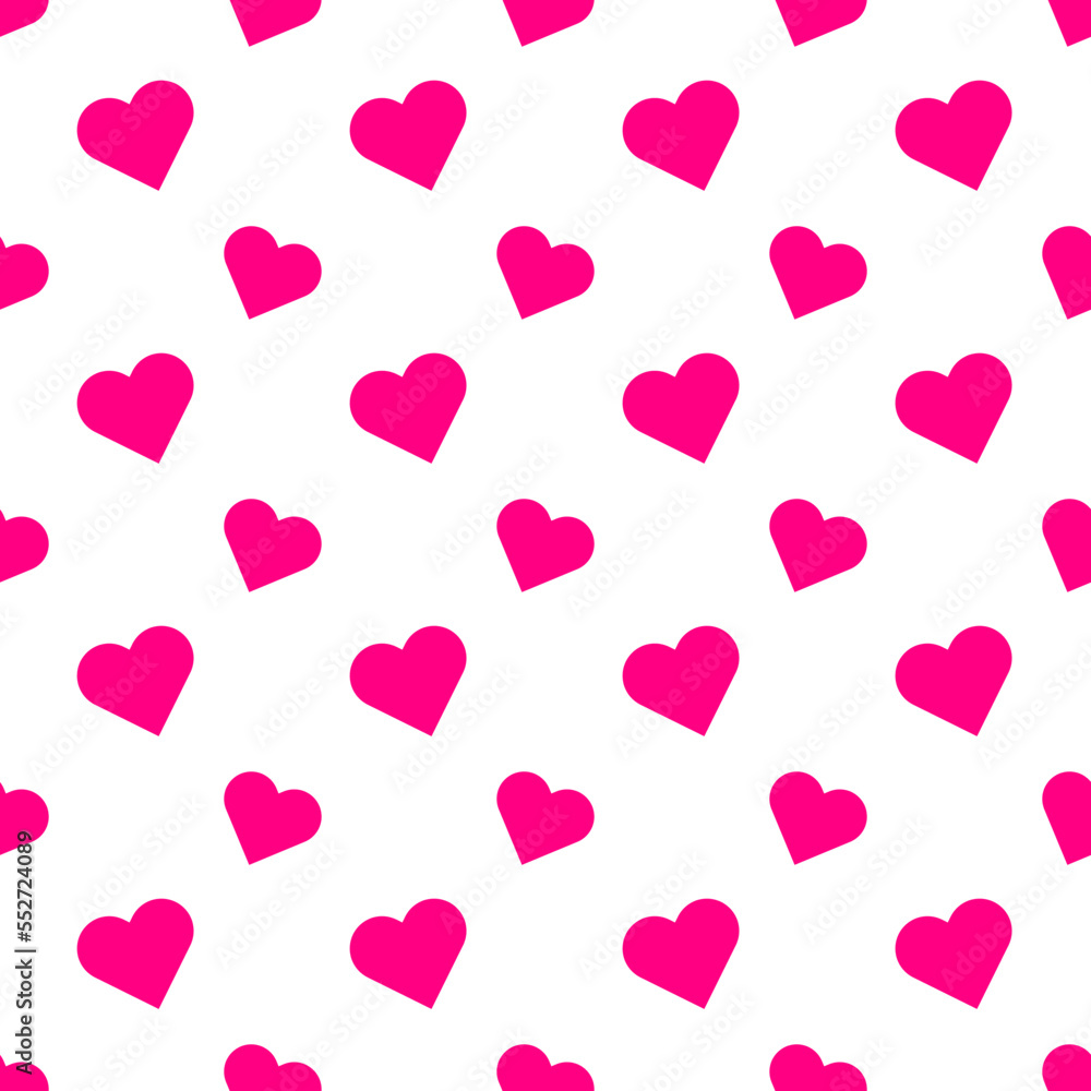 heart seamless pattern isolated on white background and printable, valentines day background