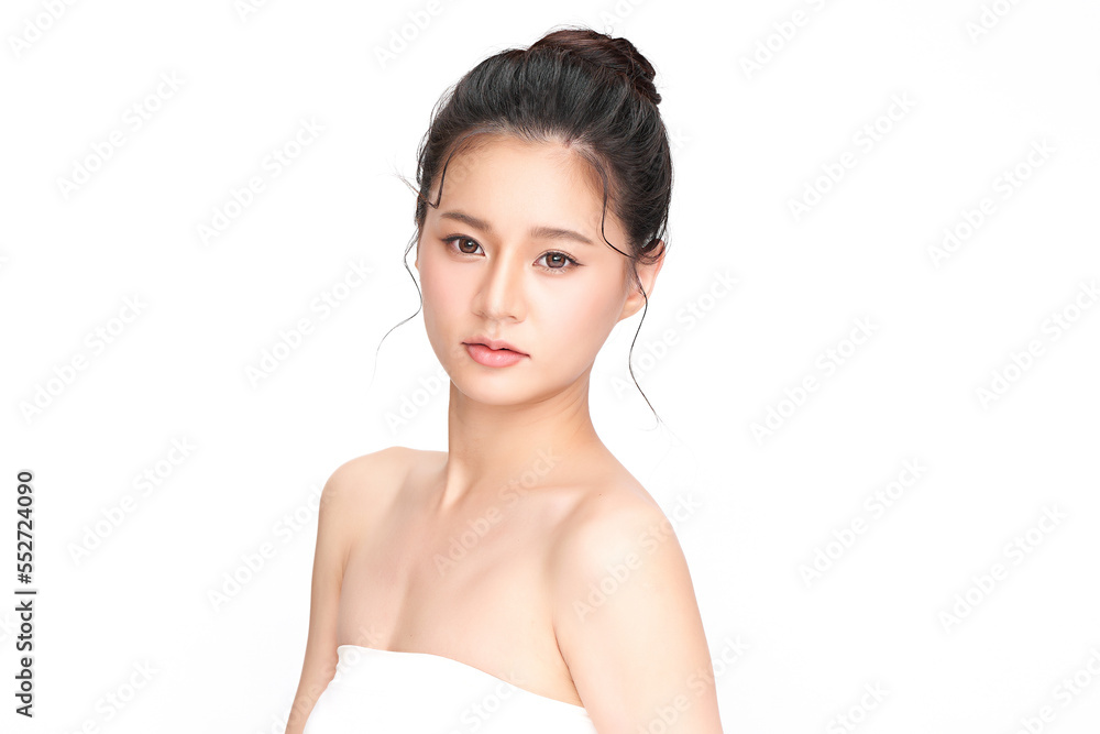 Beautiful young asian woman with clean fresh skin on white background, Face care, Facial treatment, Cosmetology, beauty and spa, Asian women portrait. Beautiful young asian woman with clean fresh skin on white background, Face care, Facial treatment, Cosmetology, beauty and spa, Asian women portrait.
